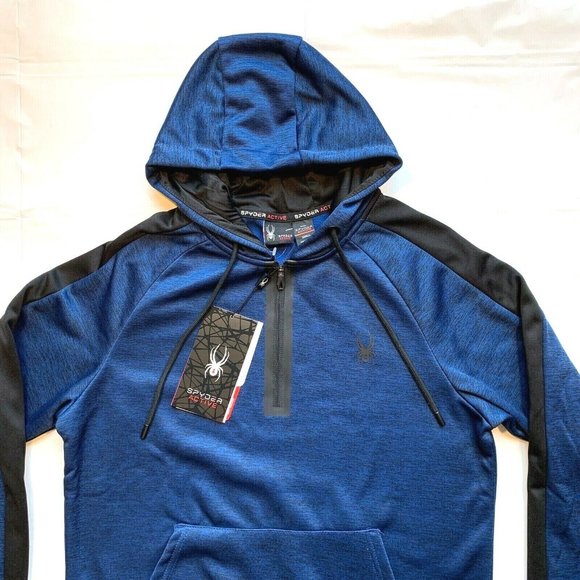 NWT Spyder Active Hoodie Sweatshirt Pullover Mens Small ProWEB Zip Fleece Lined - Picture 4 of 12